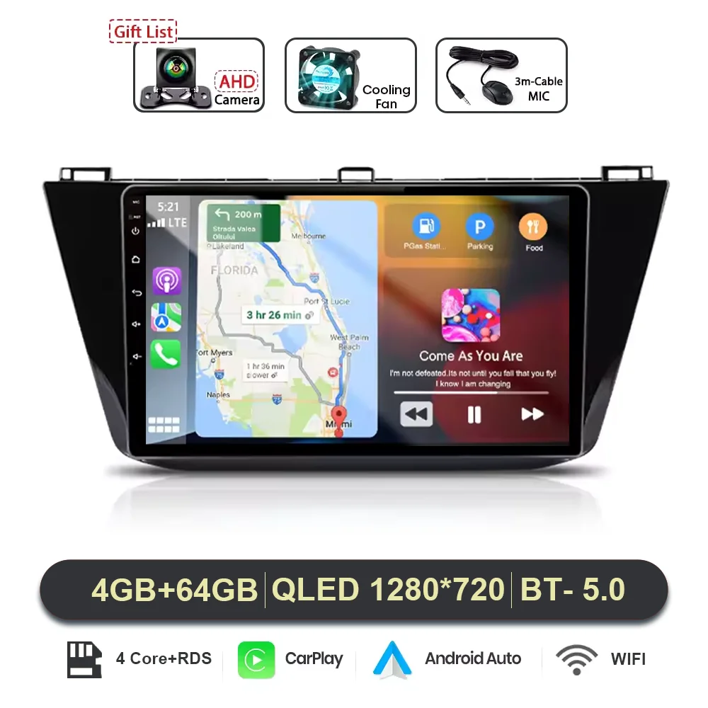 Android 15 Carplay Auto Radio Voor Volkswagen Tiguan 2 Mk 2016 2017 2018 2019 Multimedia Video Player Navigatie GPS stereo
