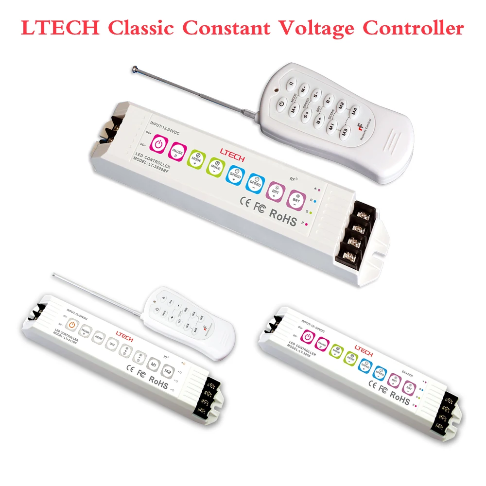 

LTECH CV классический светодиодный контроллер диммер LT-3600RF LT-311RF LT-3600 6Ax3CH для полноцветного светодиодного модуля RGB DC12V 24V светодиодная лента