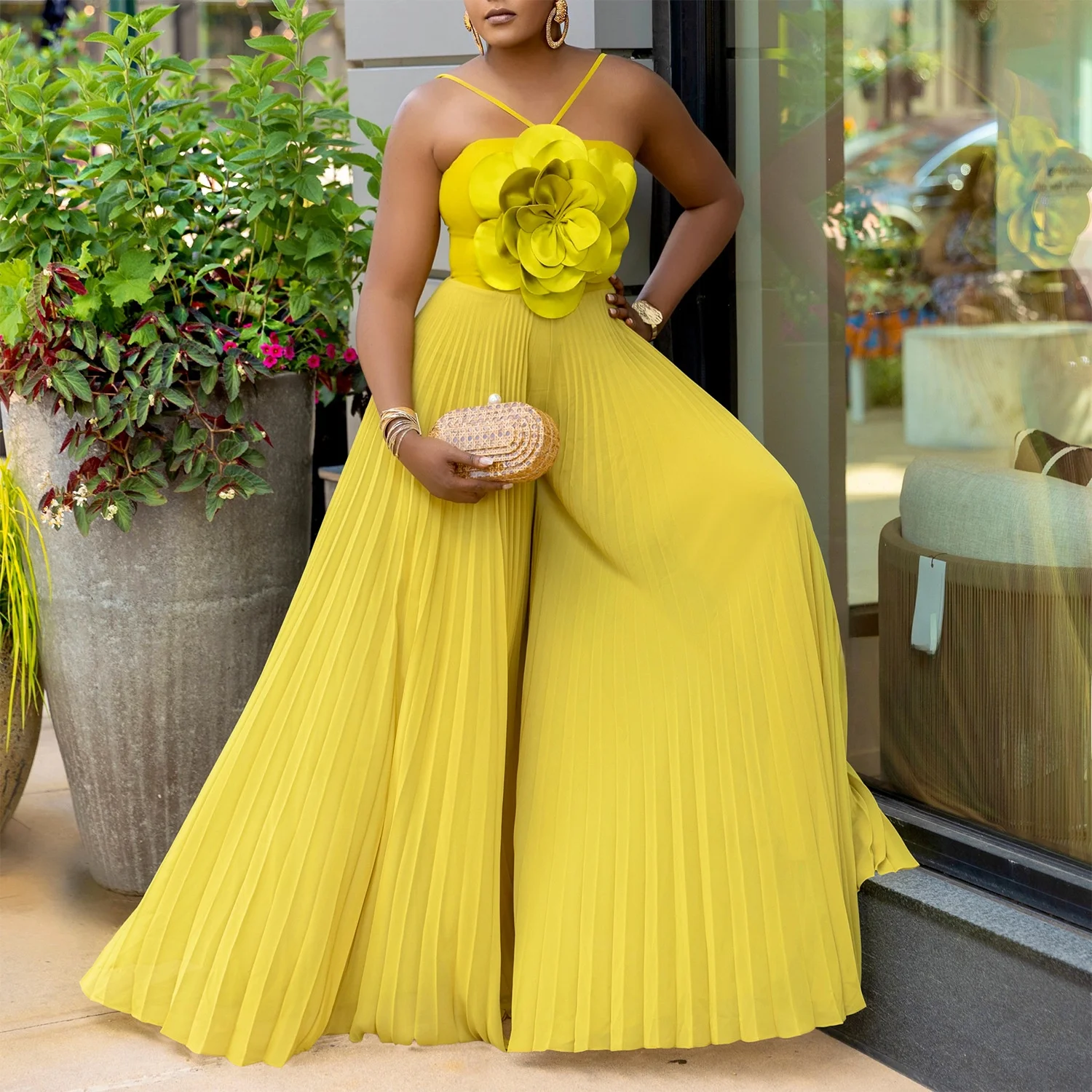 

Летние сексуальные широкие брюки с 3D цветком, длинные брюки с высокой талией, оригинальный дизайн, трансграничные женские брюки...