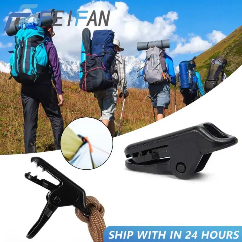 10/20Pcs Camping Tent Canopy Clip Outdoor Rainproof Tarpaulin Rope Alligator Clips Awning Tighten Fixed Buckle Accessories