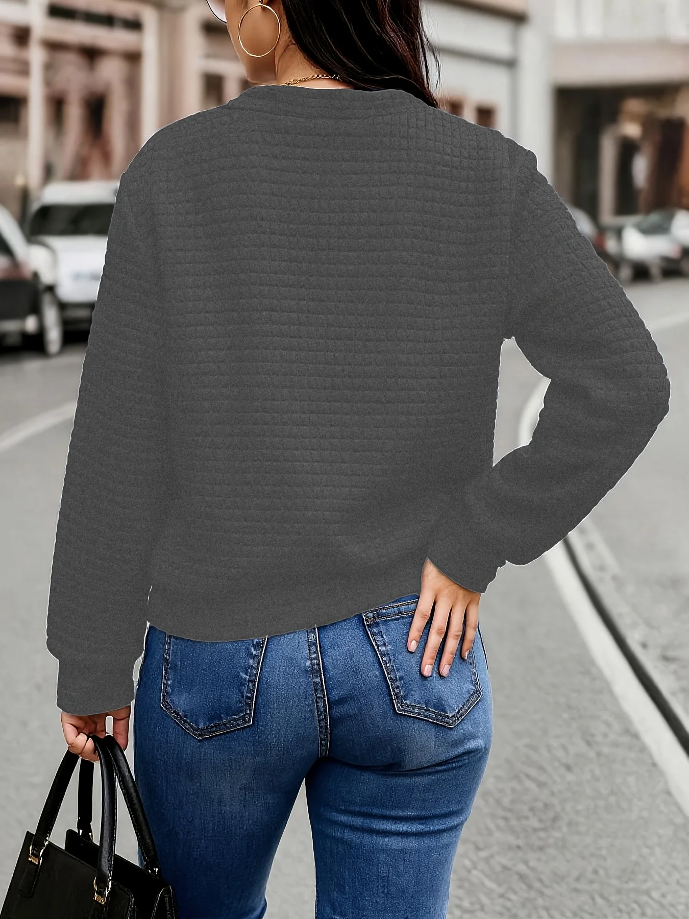Damen-Steppjacke in Übergröße mit Reißverschluss, stilvolle Freizeitjacke für ganzjährigen Komfort – Detail 11