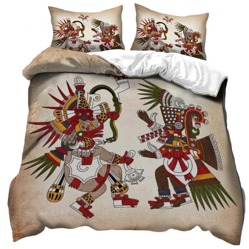 

The Ancient Toltec Civilization Gods Chief Quetzalcoatl Tezcatlipoca Overview Of Religion Duvet Cover By Ho Me Lili
