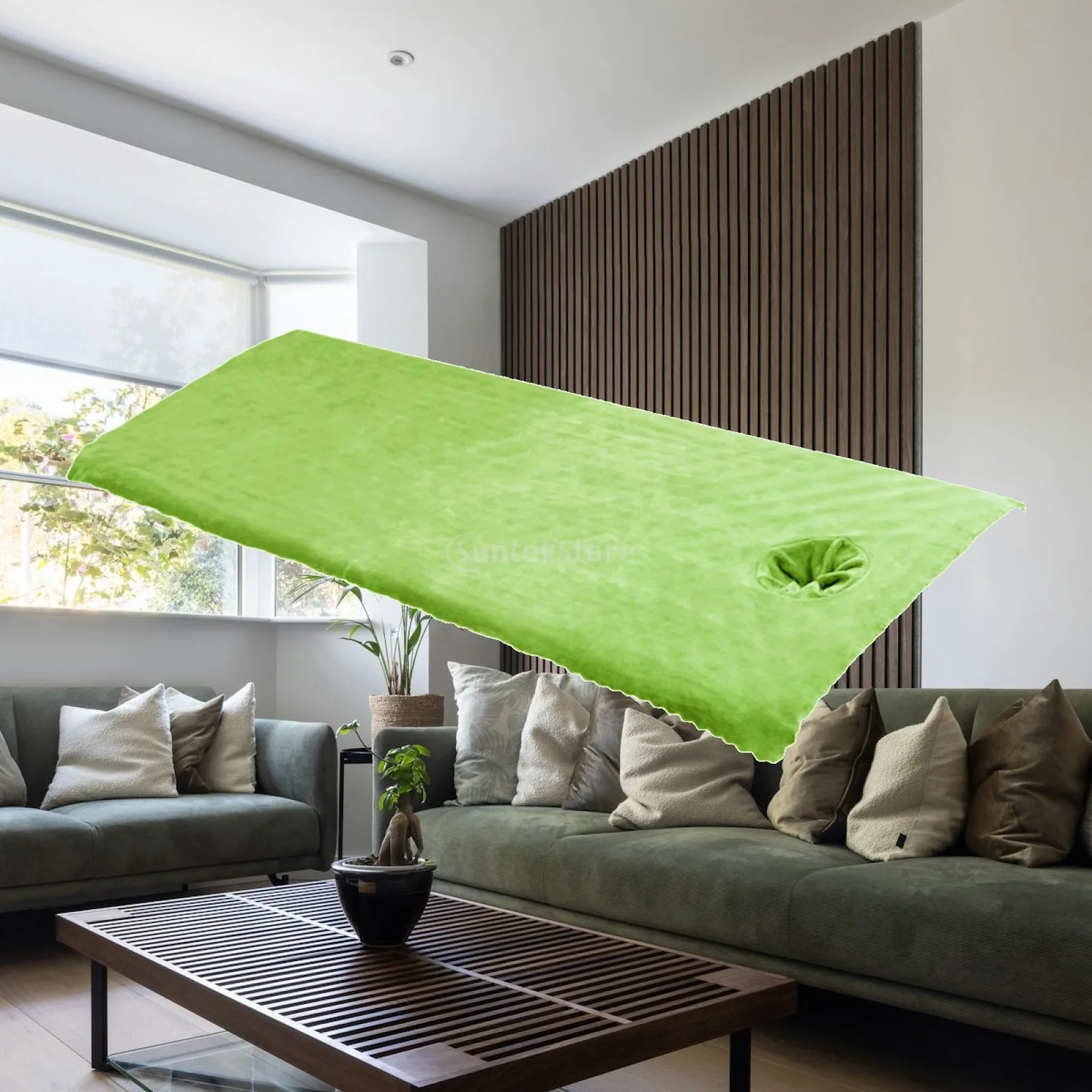 Spa Massage Couch Cover Sheet with Face Hole Cotton Bed Coverlet Breathable Reusable Protector for Beauty Salon Equipment