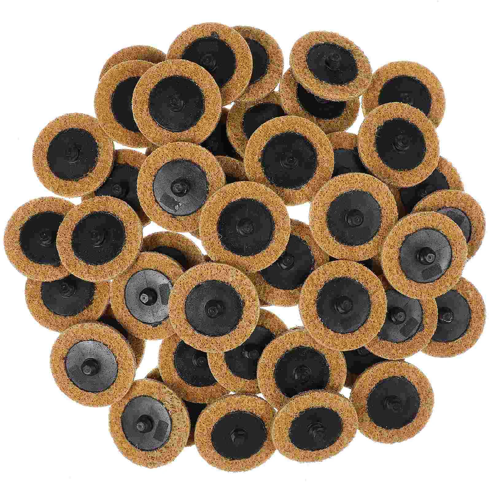 50 Pcs Grinder 2-inch Nylon Torque Sanding Disc Non-woven Turn-lock Polishing Disc-50pcs Yellow Wheel Paint Grinding