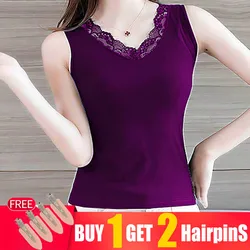 Women's vests summer top tank tops size V-neck lace camisole women's outer wear sexy slim fit skin-friendly base camisoles vest