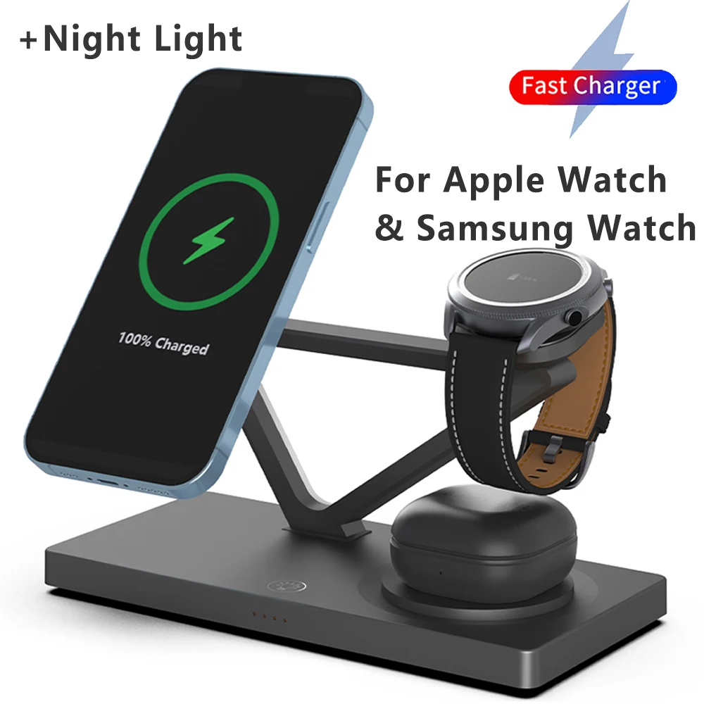 3 in 1 Wireless Chargers for iPhone 15 14 13 12 for AirPods 2 3 Pro Apple Watch Charging Station For Galaxy Watch charging