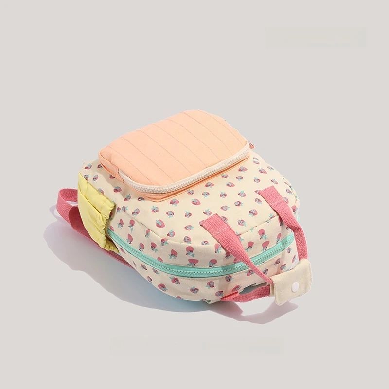 Pink Strawberry Toddler Backpack for Girls - Kids Mini Cartoon Breathable Comfortable Preschool Backpack for School Travel A7846