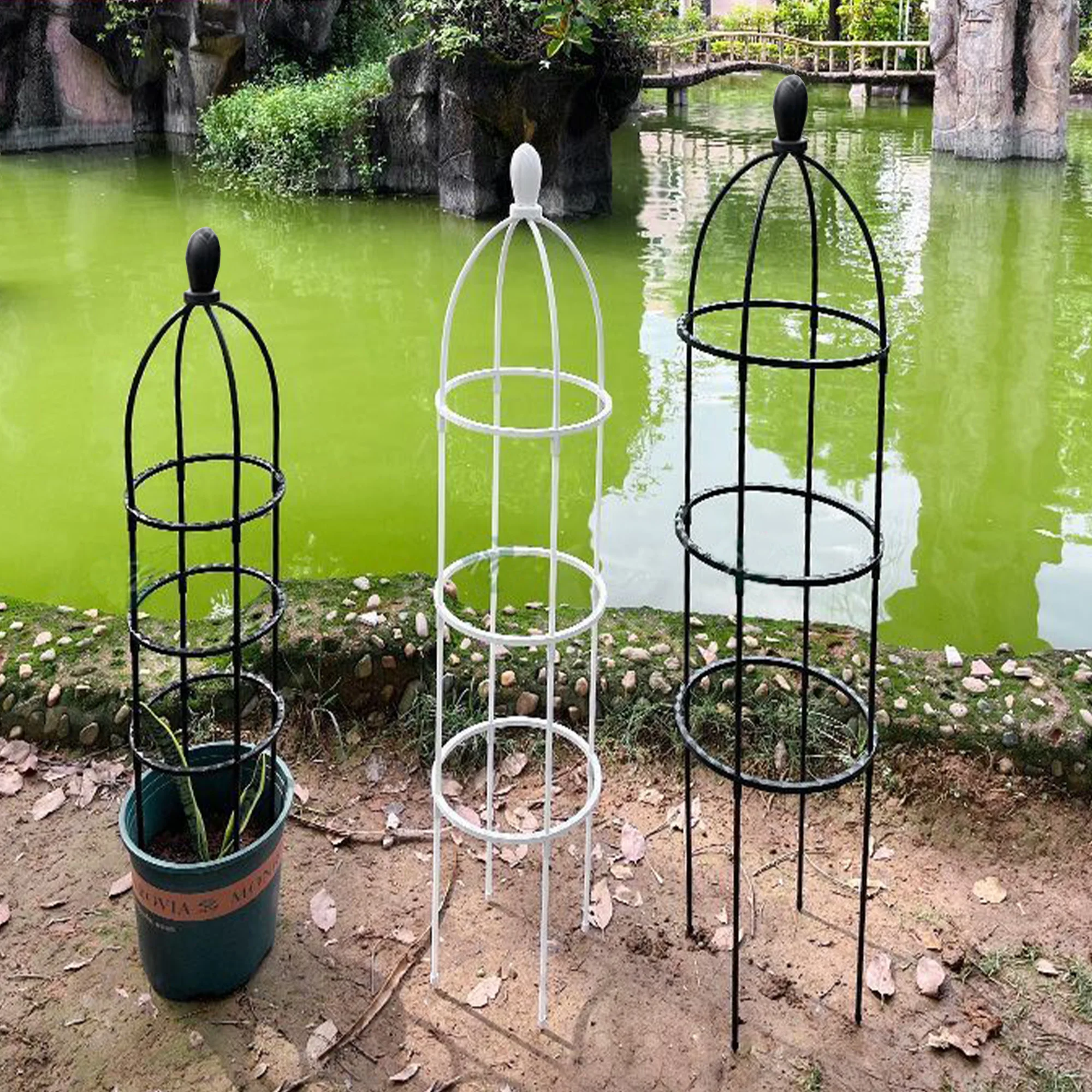 1 pc Garden Obelisk Trellis for Climbing Plants, Can help the growth of roses,ruit vines, houseplants,Easy to Install
