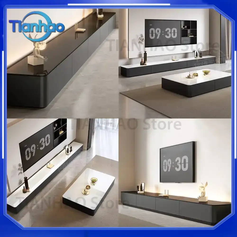 Mueble para TV de Estilo Nórdico de Mediados de Siglo, Consola para Sala de Estar, Estante de Piso, Mueble de Exhibición Central, Soporte para TV, Muebles para el Hogar