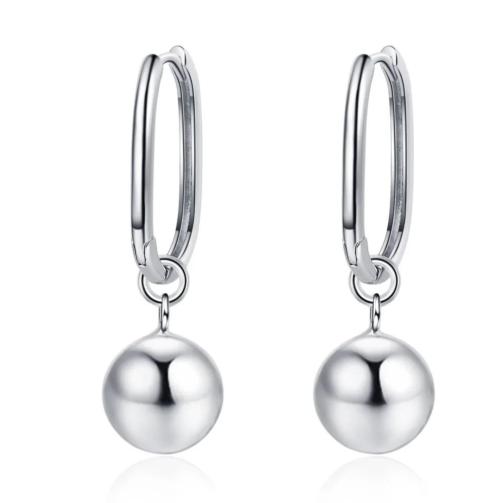 S925 Sterling Silver Earrings For Girls Long Original Pearl Ball Earrings