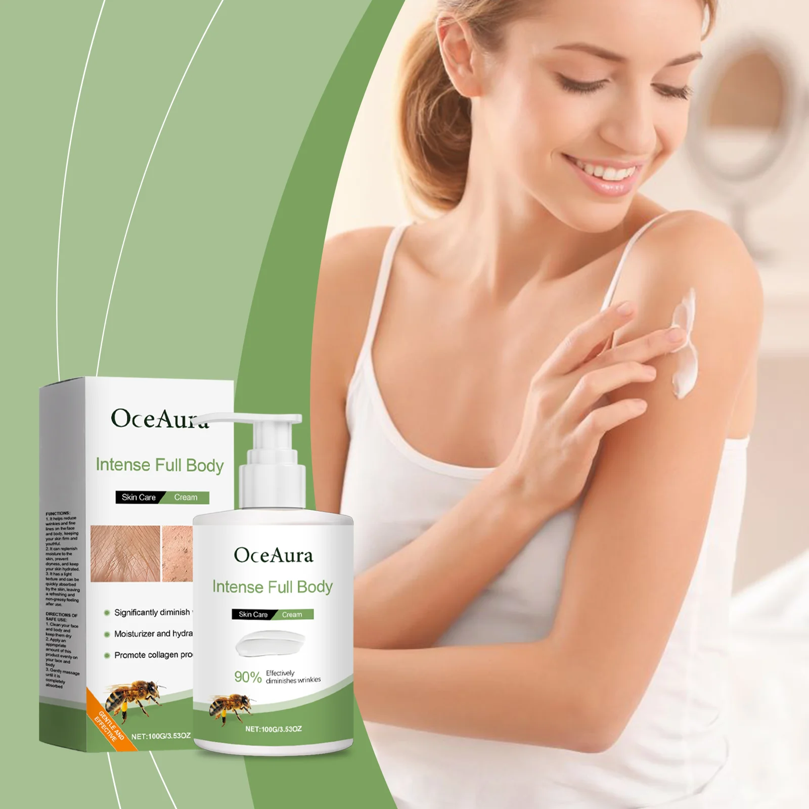 OceAura – crème réparatrice pour la peau au venin d'abeille, hydratante, dissolvant des imperfections, raffermissement de la peau, Lifting du collagène, crème Anti-rides