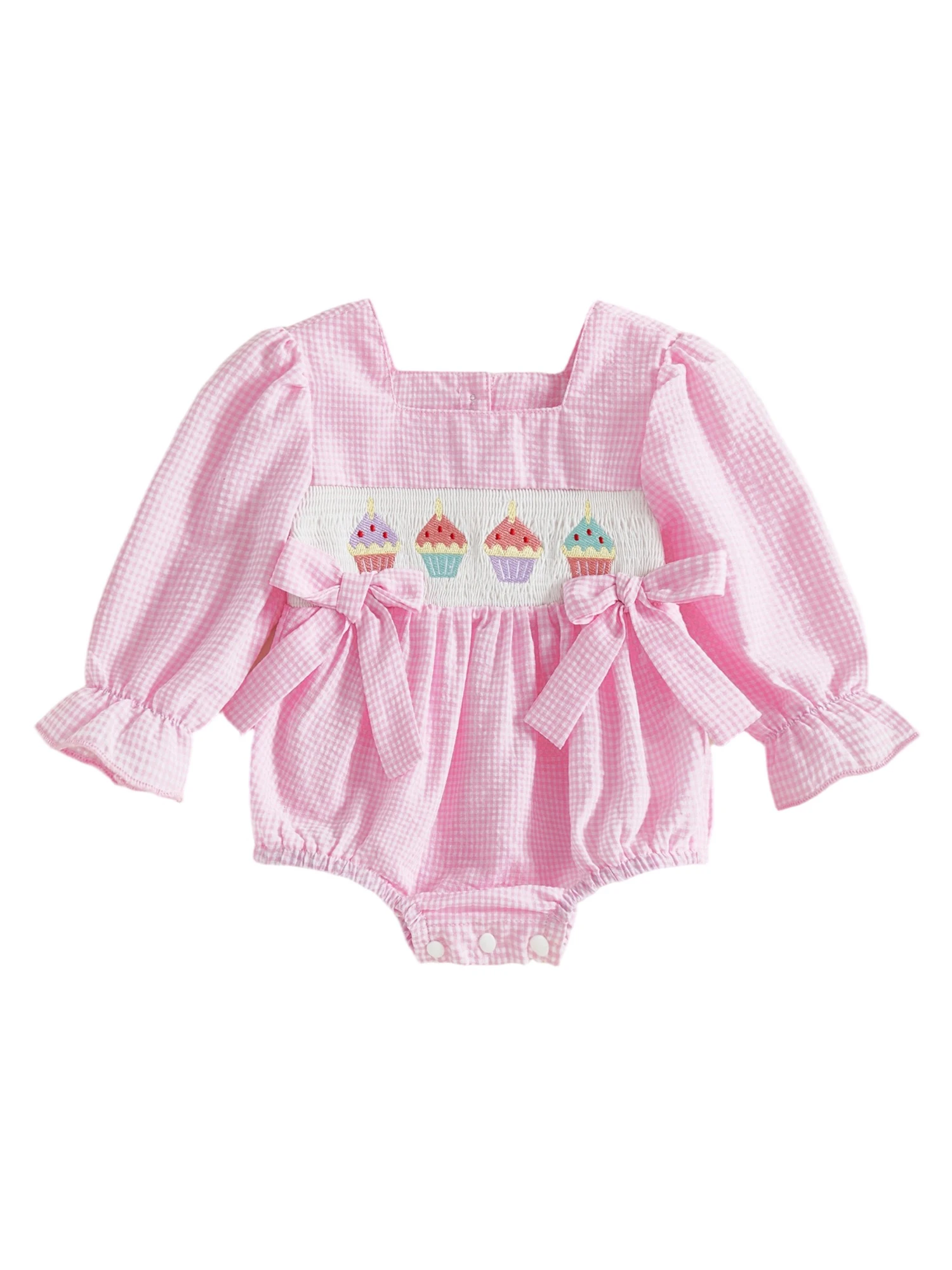 

Adorable Toddler Girl Floral Print Romper with Ruffle Sleeves and Bow Detail for Casual Birthday Party Outfit