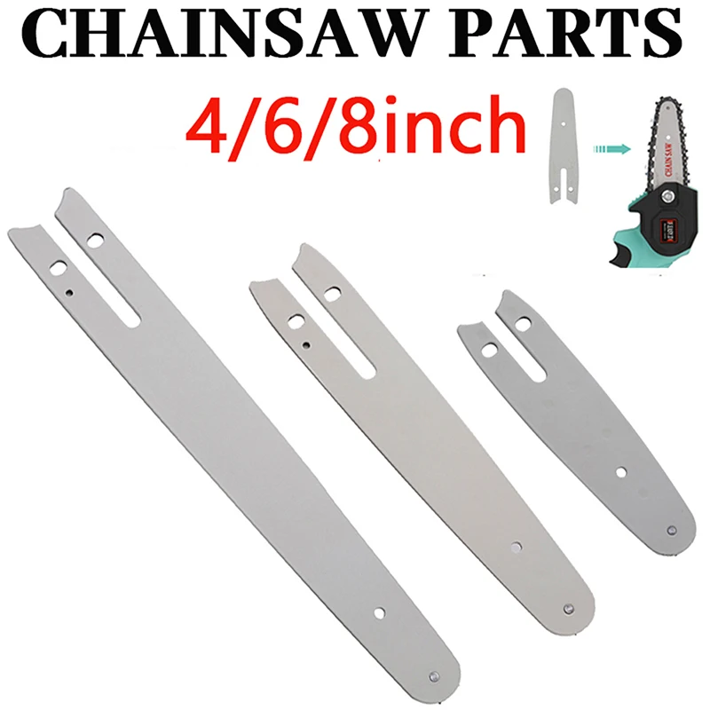 

4/6/8 Inch Metal Guide Plate Chainsaw Chains Guide Bar Replacements For Mini Electric Chain Saw Garden Logging Pruning Tools