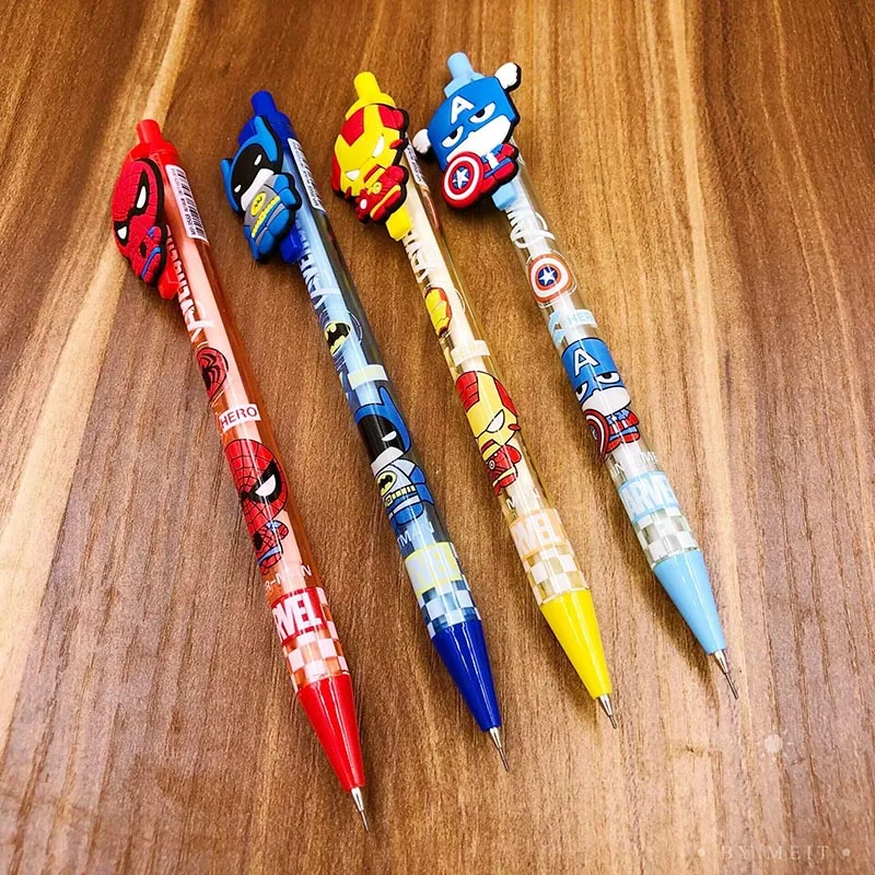 36pcs/lot Creative Hero Series Press Mechanical Pen Cute 0.5mm Pencil Promotional Gift Office School Supplies