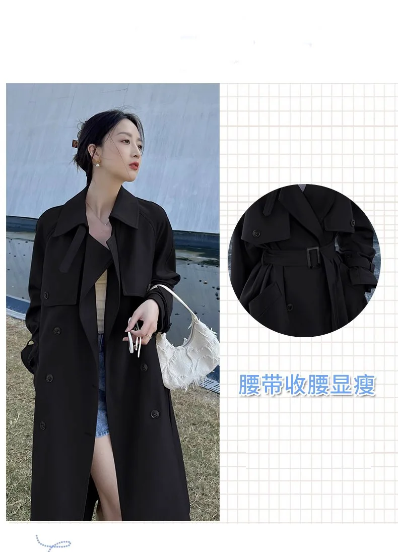 2024  Women's Clothing Mid-Length Figure Flattering Trench Coat  No.16