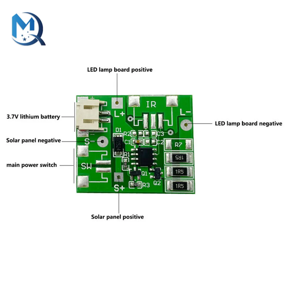 Solar Lamp Spotlight 3.7V Circuit Control Board Smart Outdoor LED Light Panel for Home Solar Landscape Light