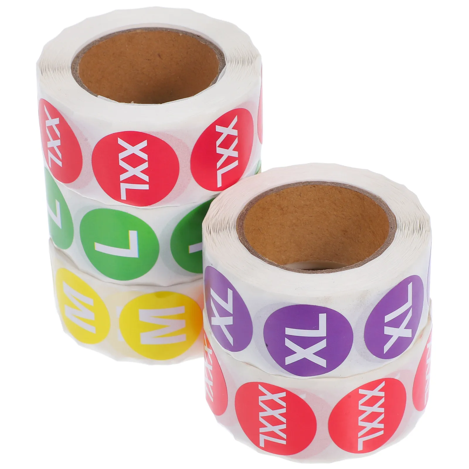 Clothing Size Labels 5 Rolls Round Color Coded Adhesive Stickers for Shirts Easy Sorting Size Markers
