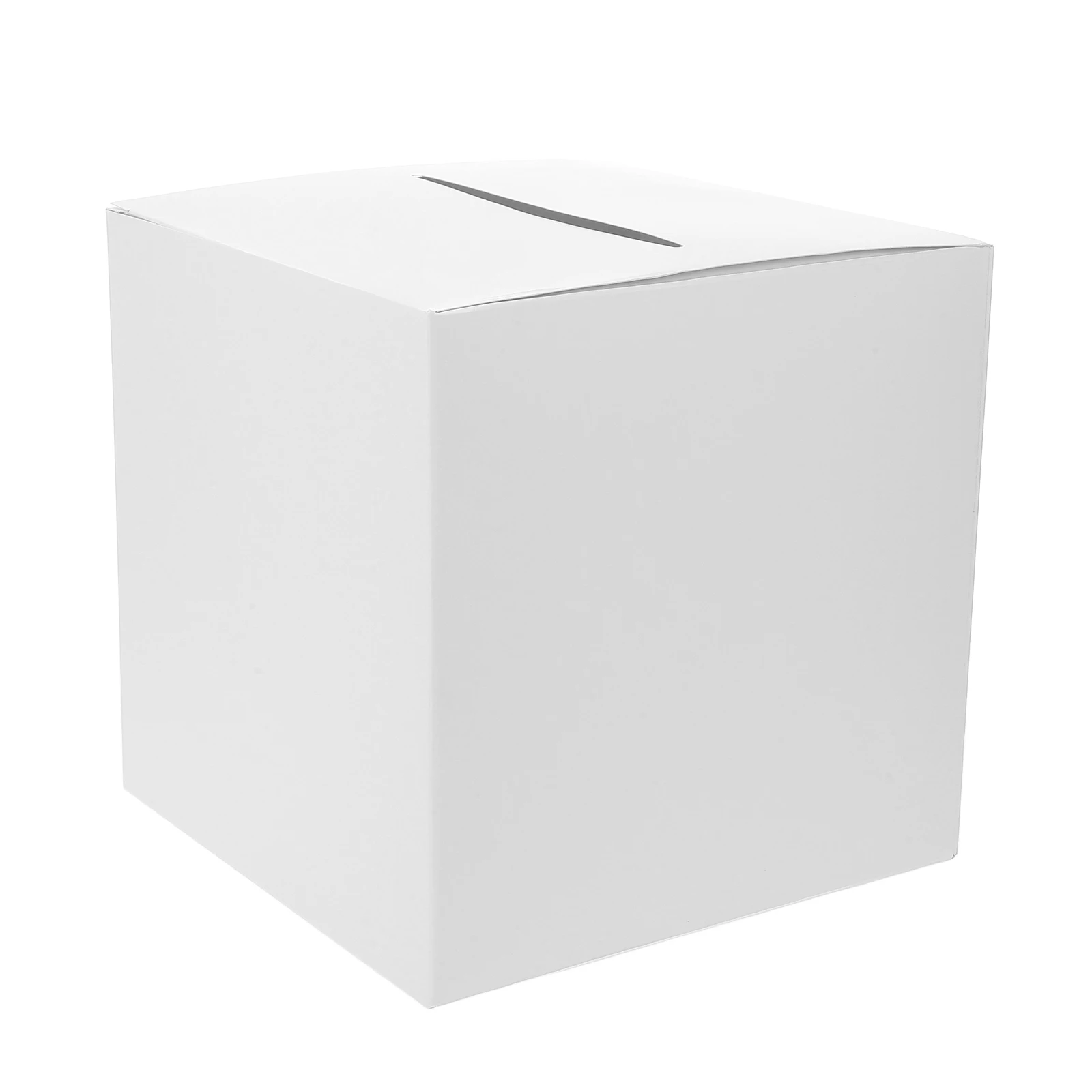 White Card Box for Wedding Party Birthday Baby Shower Gift Keepsake Raffle Tickets Envelope Storage Elegant Paper Craft Design