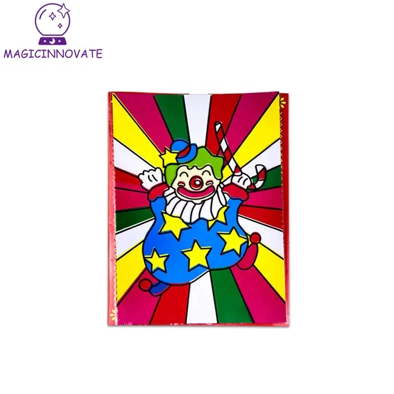Large Changing Clown Color Card Magic Tricks Toys for Children Close up Stage Magic Props Easy to Do Classic Toys Kids
