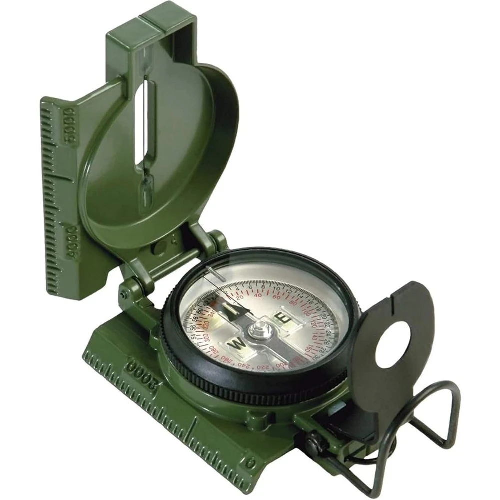 

Phosphorescent Lensatic Compass, Olive Drab Accurate Waterproof Hand Held Compasses with Pouch for Hiking Camping Navigation