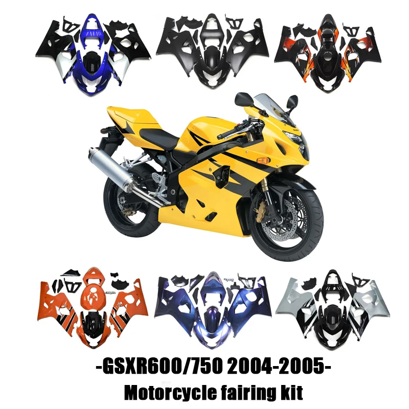 Various Styles Motorcycle Plastic Fairing Kit Injection Mold Bodywork Panel Kit Fit for Suzuki Gsxr600 Gsx-R 750 2004-2005 K4