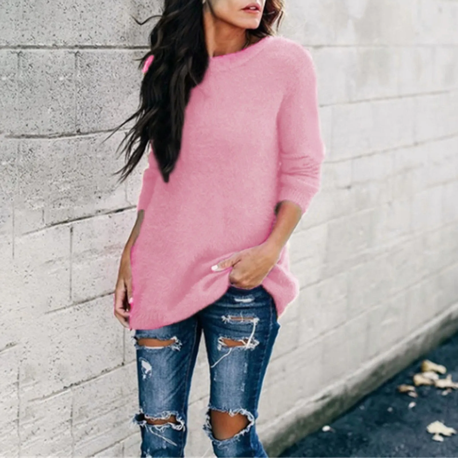 Womens Fashion Round Neck Long Sleeve Short Sleeve Sweater for Women Sweatshirts for Men Big And Tall Pullover Sweater V Neck