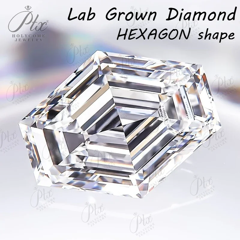 2.22CT HEXAGON shape Lab Grown Diamond HPHT CVD IGI Certificate E Color VS1 Clarity Diamond Gems free shiping items beads DIY
