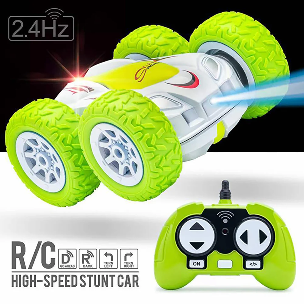 Rc Car High-Speed Double-Sided Remote Control Flip Stunt Cars 2.4G Wireless  Cool led lights Children's Toys for boys girl Gift