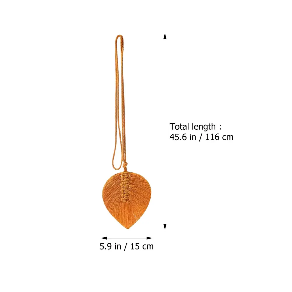 

2Pcs Curtain Tiebacks Leaf Shaped Decorative Cotton Thread Rope Window Door Hanging Wall Accessories
