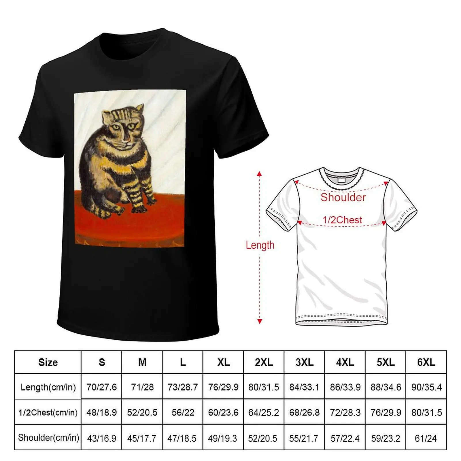 HENRI ROUSSEAU HD - Le Chat Tigre The Tabby Cat Original by Henri Rousseau T-Shirt Dry Fit Running Short Sleeve Top