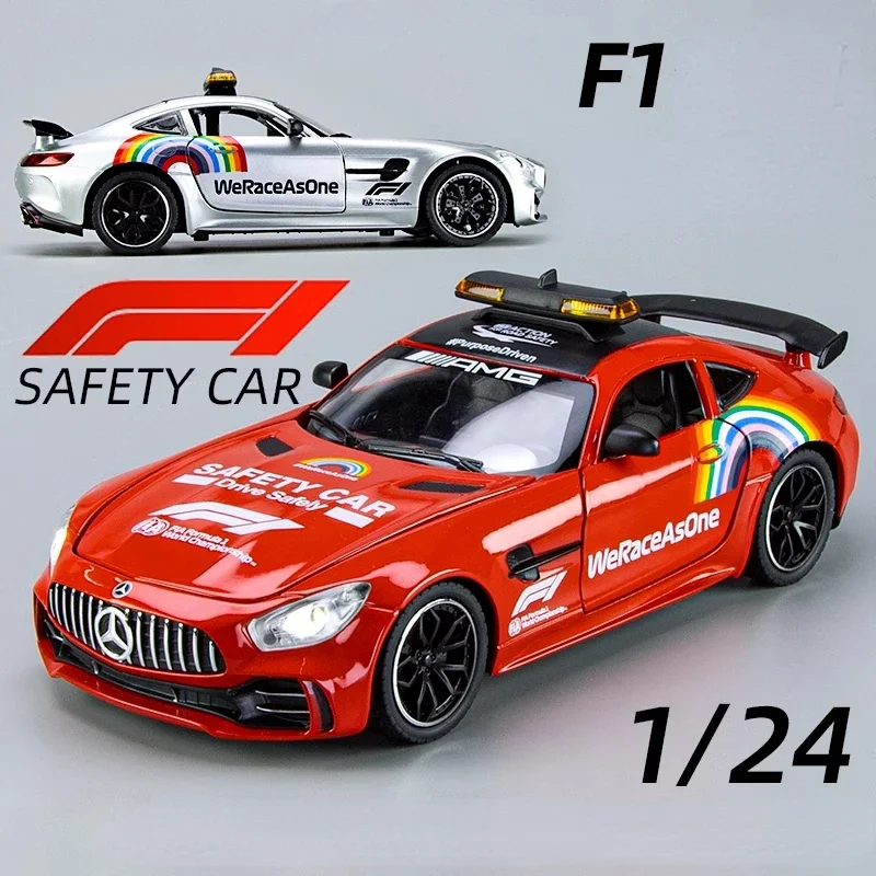 1:24 Mercedes-Benz GTR F1 safety car Alloy Model Scale Car Diecast Metal Sound＆Light Collecties Children Toy Vehicles Gift C382