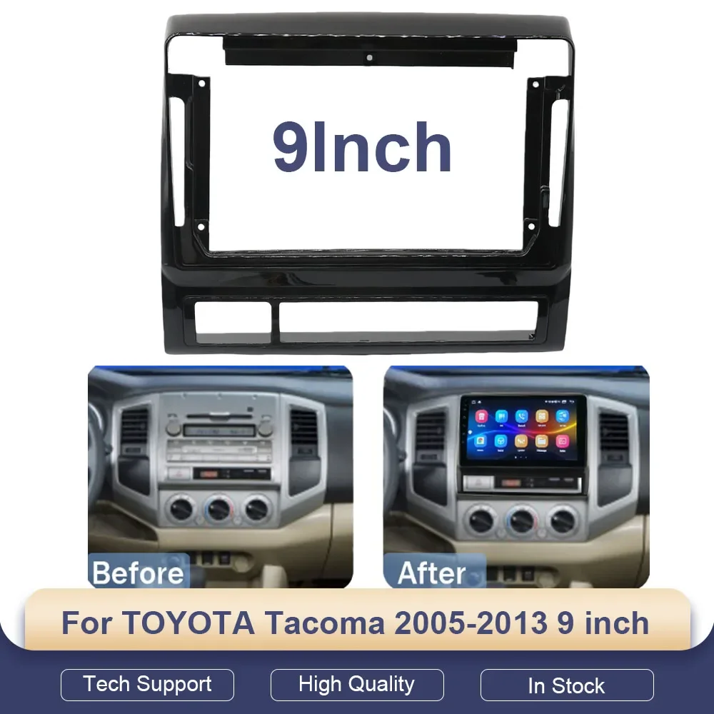 

Для Toyota Tacoma 2005-2013: 9-дюймовая рамка для автомагнитолы, видеопанель, аудиоплеер, 2 DIN, монтажный комплект, рамка для приборной панели
