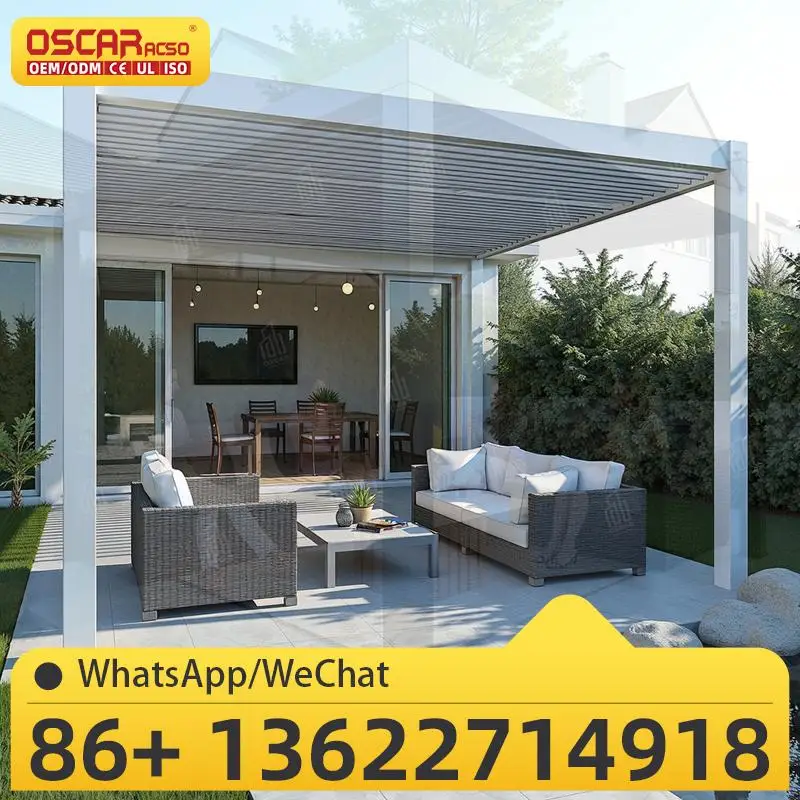 

Консольный алюминиевый солнцезащитный козырек, двухсторонняя моторизованная пергола, тент для открытого сада, патио, затеняющая беседка