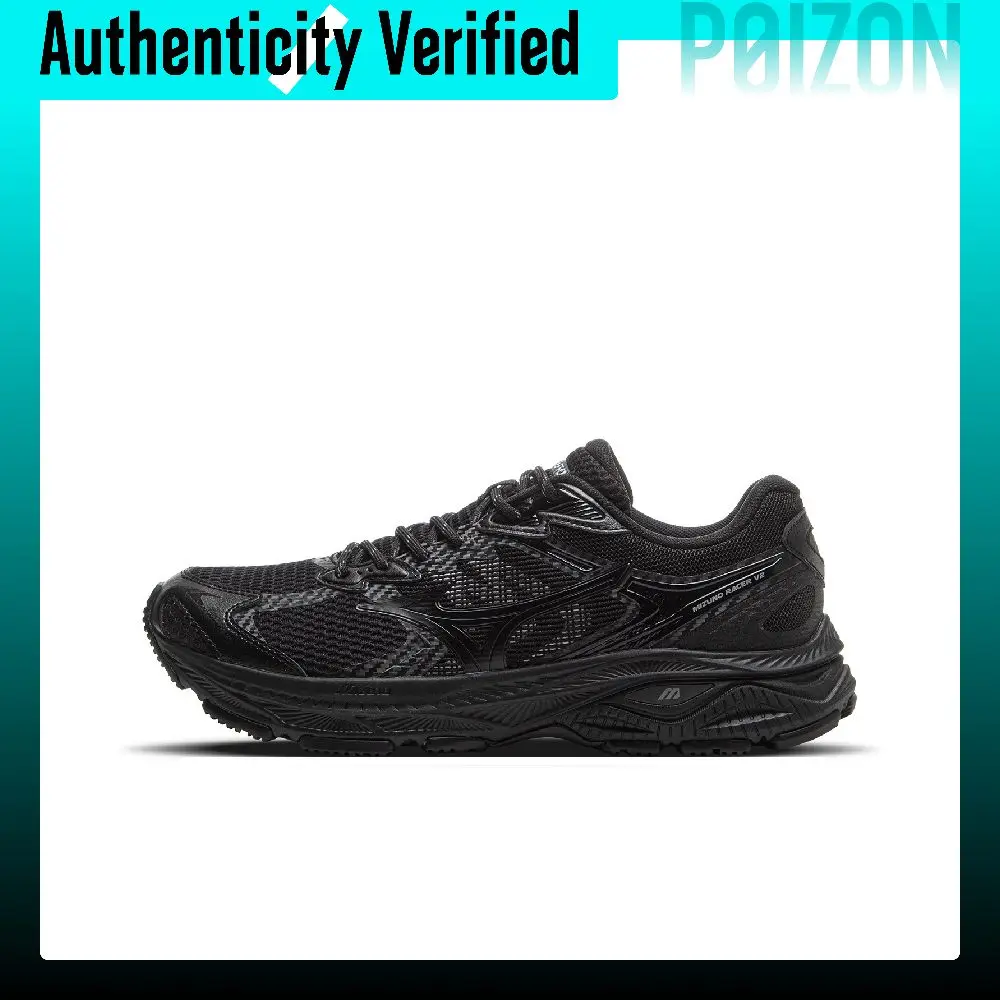 Mizuno RACER V2 Textile, Synthetic Leather Abrasion-Resistant Low-top City Commuting Running Shoes Unisex Black D1GH250604