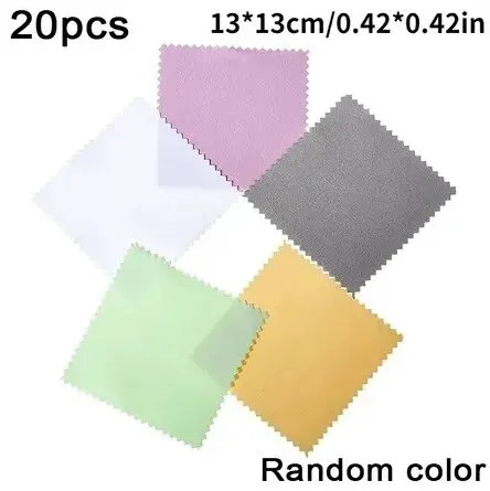 20 Stuks Gekleurde Microfiber Vierkante Doekje Voor Brillen Accessoires 13Cm - afbeelding 1