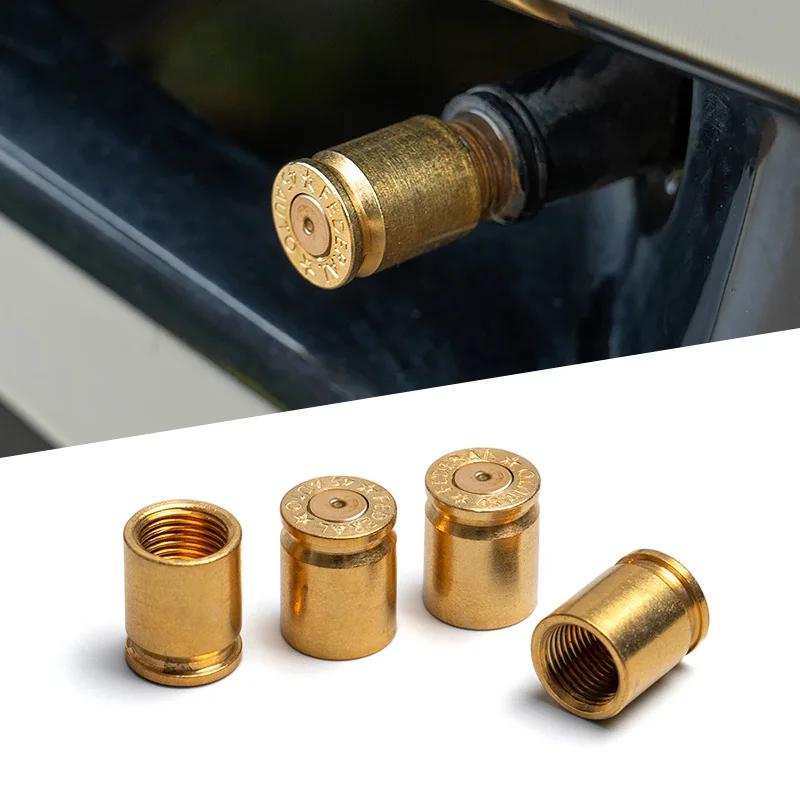 Reifenventilschaftabdeckung aus Messing, 4-teiliges/2-teiliges Set, universelle Ventilschaftabdeckung für Automobile, LKWs, Motorradreifen