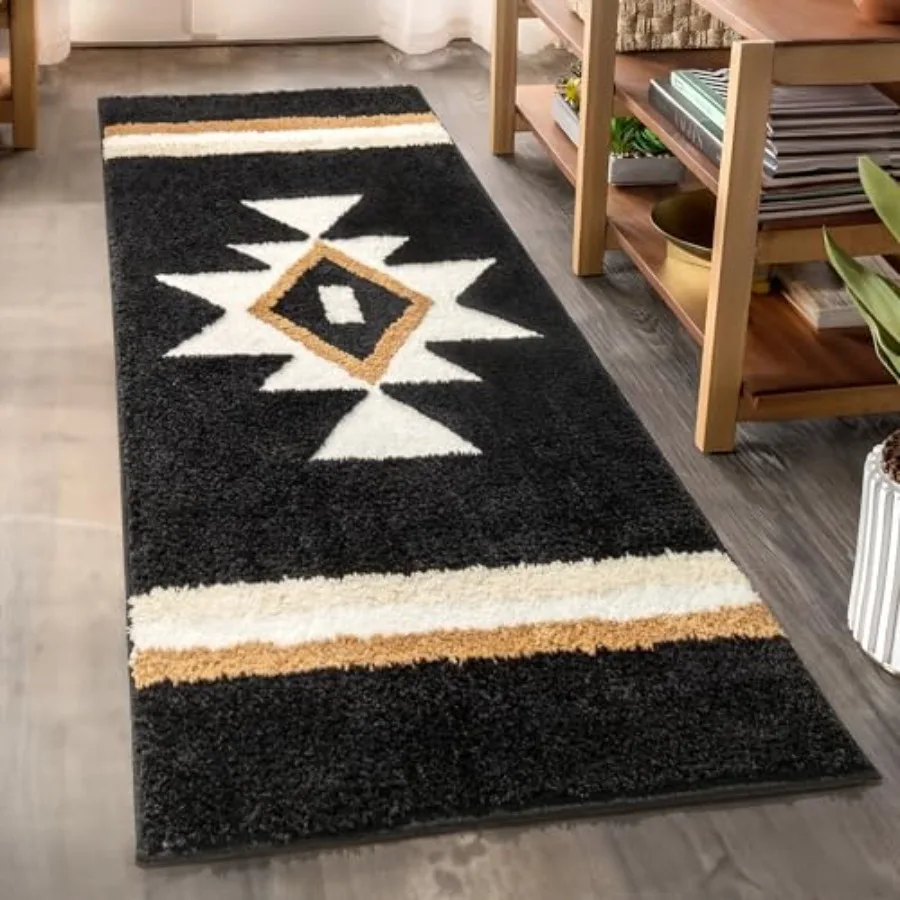 

Коврик для ванной в стиле бохо, ацтекский дизайн, нескользящий, длинный, мягкий, впитывающий, большой напольный коврик для ванной, прихожей, душа, 24x