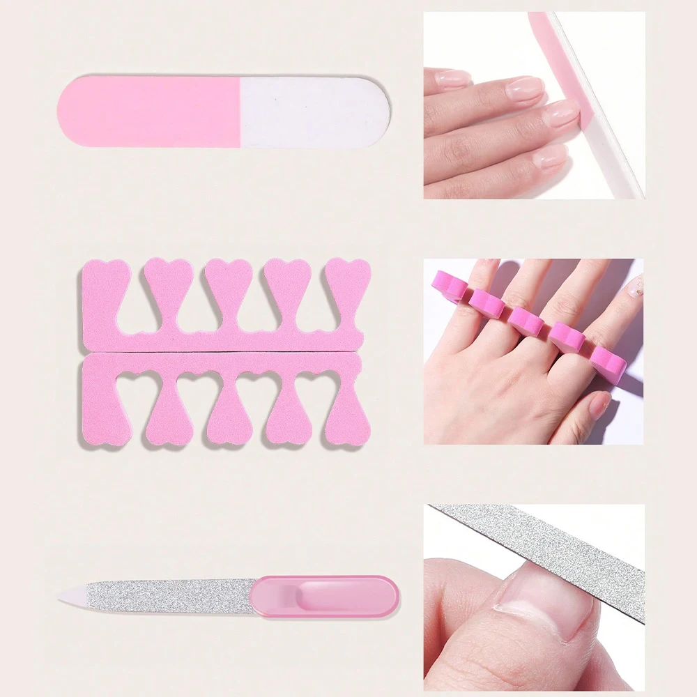 Nail Art Tool Set met led UV-nagellamp Nagelborstelset Nagelscheider Polijstblok Geschikt voor beginners en nageltechnici