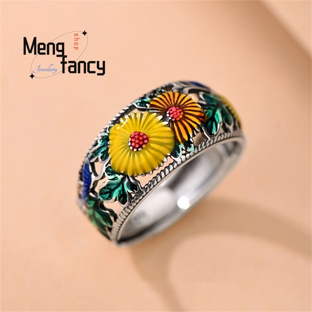 

New Sunflower Ring For Women, A Light Luxury And Niche Design Index Finger Ring Gift Fashion Jewelry Exquisite Elegant Popular