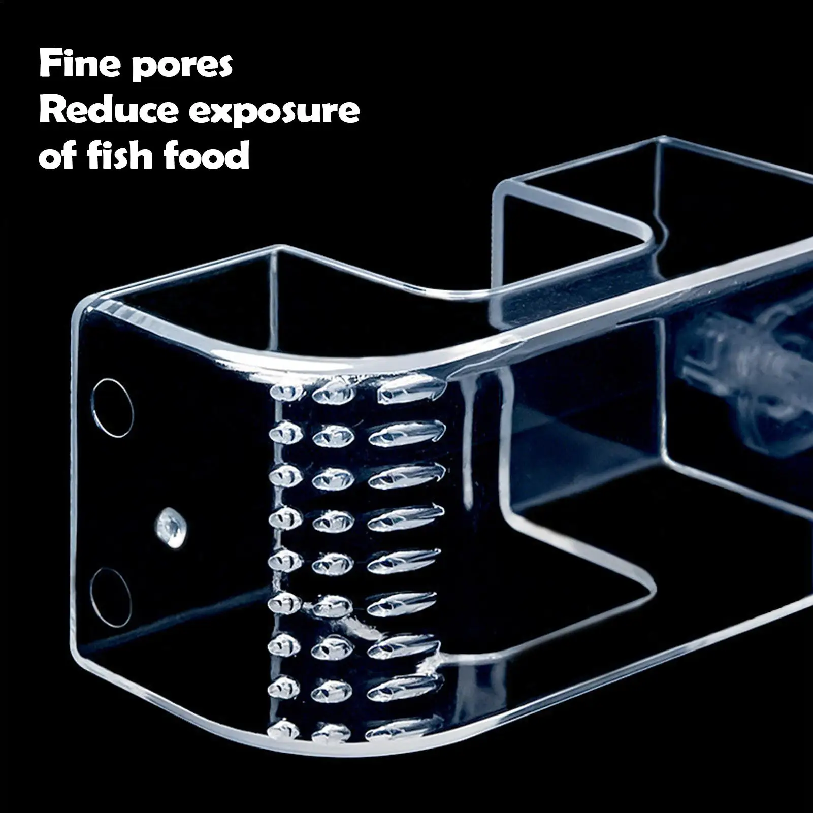 Aquarium Fish Feeder Box Transparent Aquarium Transparent Anti Residues Arc-shaped Structure Sinking Anti Drifting Feeder​