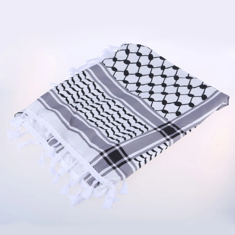 Keffiyeh Tacticals Desert Scarf Wrap Shemagh Head Neck Arab Scarf Unisex Arab Shemagh Keffiyeh Palestine Scarf Dropshipping