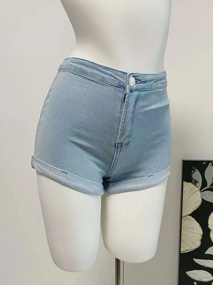 

Korean Fashion Gyaru Hot Pants High Waist Cotton Denim Shorts Office Lady Sexy Washed Blue Jean Shorts 2000s Aesthetic Coquette