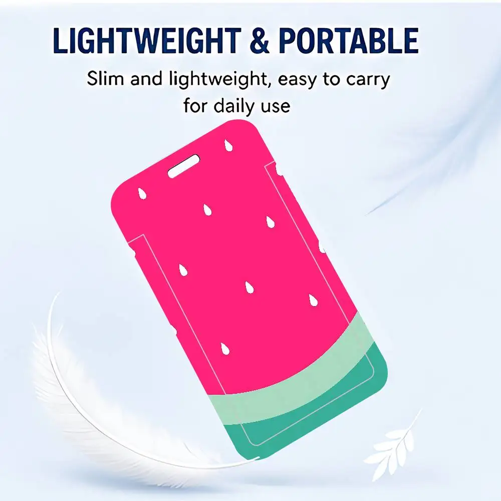 Watermelon Slice Clear ID Card Holder Lanyard Neck Strap Badge Case Door Credit Card Protector Daily Gift