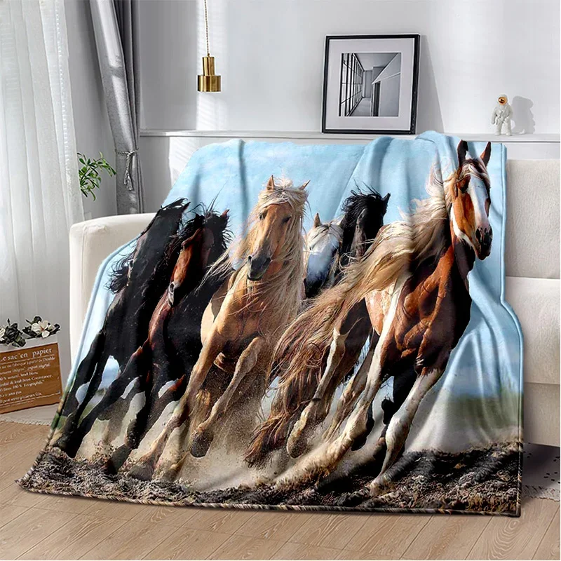 Animal Pentium Gallant Horse Steed Blanket,Soft Throw Blanket for Home Bedroom Bed Sofa Picnic Travel Office Cover Blanket Kids