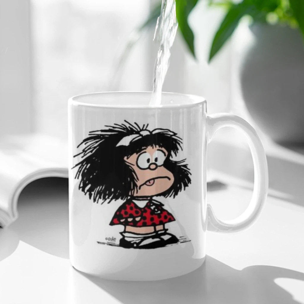 

Mafalda Cartoon Milk Mocha Cup Coffee Tea Cup Cute Animal Breakfast Dessert 11oz Milk Water Cup Gift