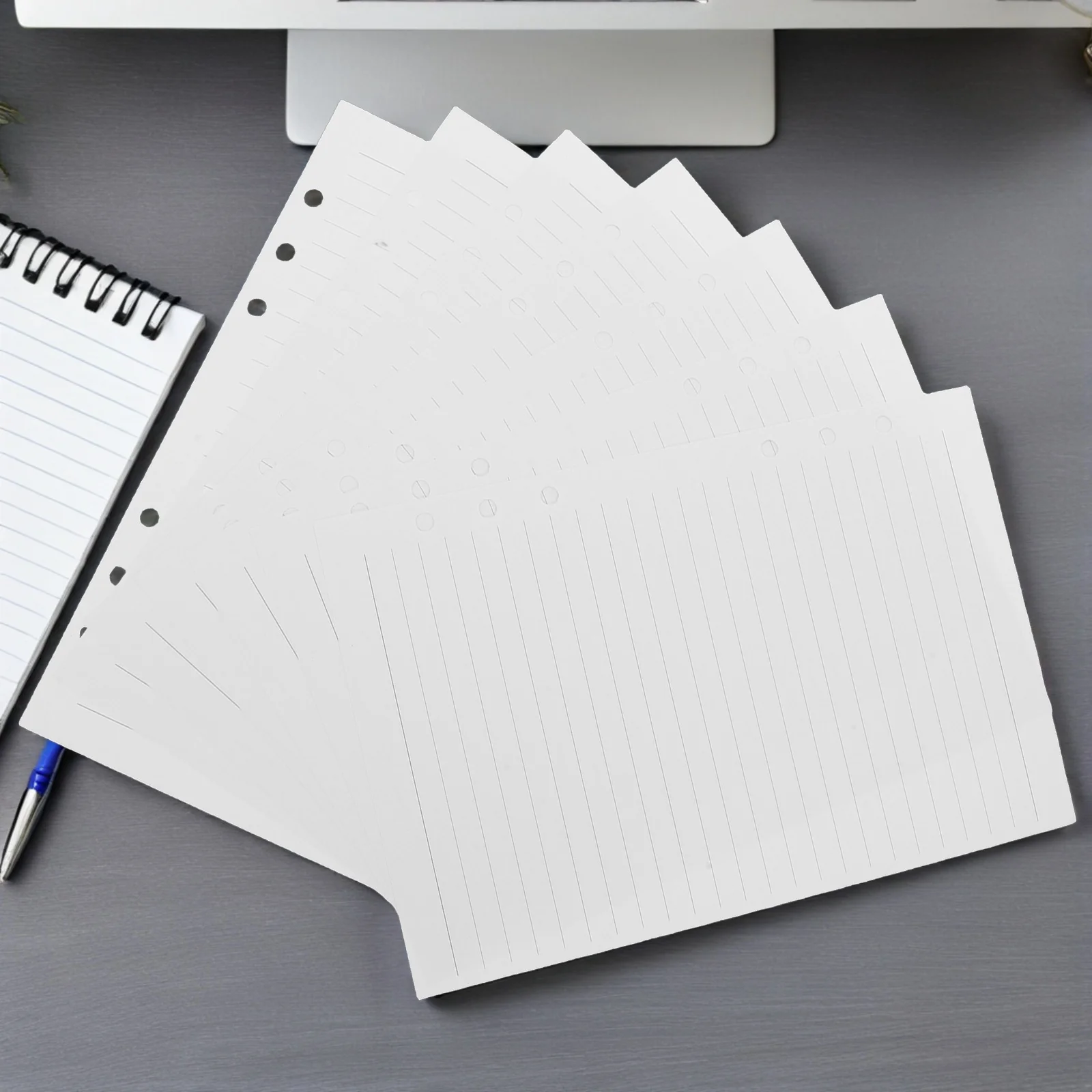 

225 Sheets A5 Ruled Loose Leaf Notebook Refills Smooth Writing Paper for Planner Binder Journal Office School Travel Use