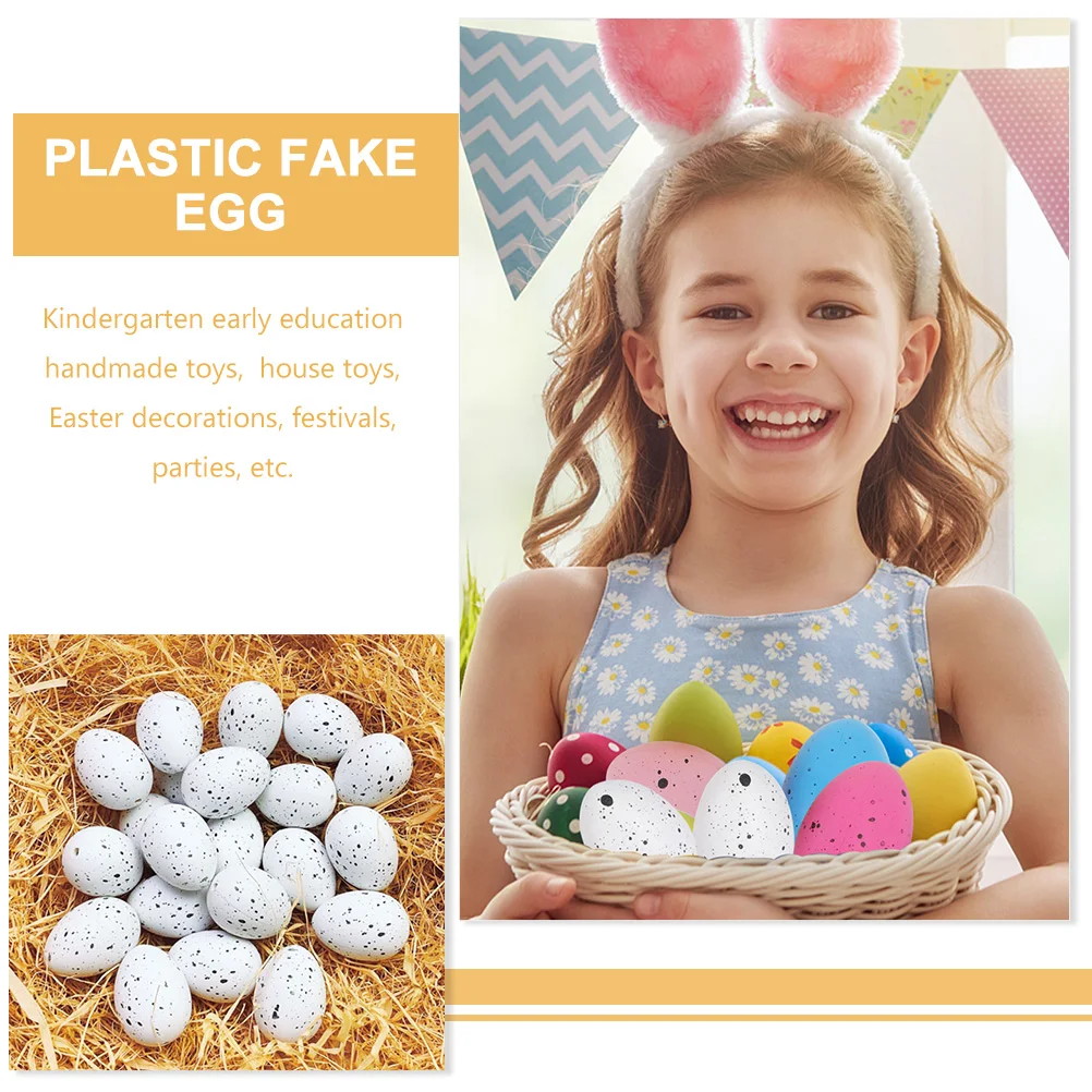 

100 Pcs Simulation Bird Egg Plastic Fake Eggs Toys Artificial Decorative for Home Crafts