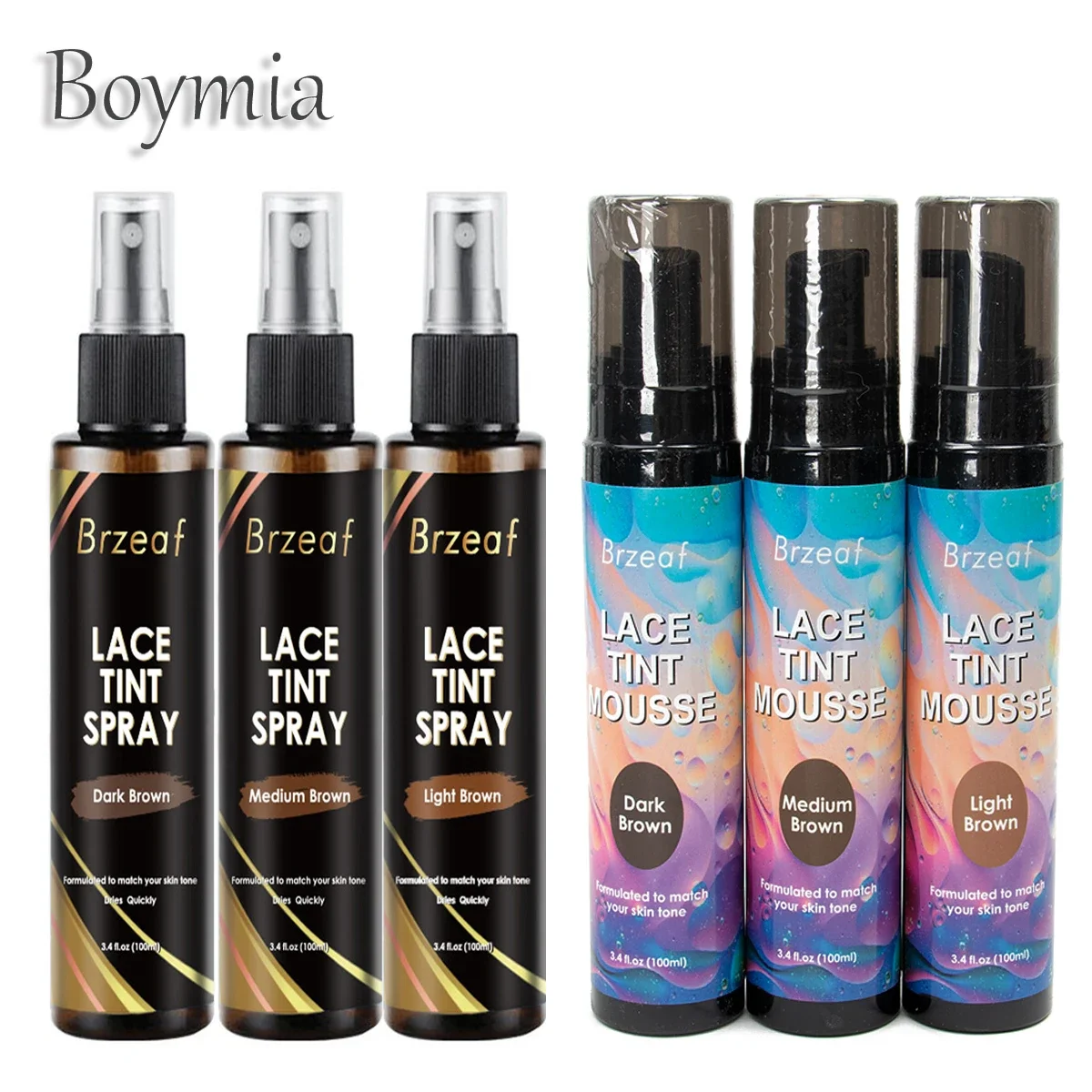 

Dark Brown Medium Brown Light Brown Lace Mousse Spray for Lace Wigs Front Closure Hair Care Accessories