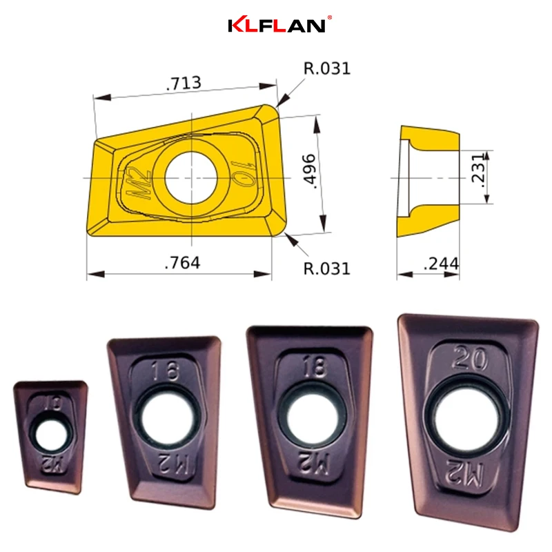 CNC vierkante schouderfrezen wisselplaten QOMT0830R-M2 QOMT1035R-M2 QOMT1342R-M2 QOMT1342R-M2 QOMT1651R-M2 QOMT1856R-M2 QOMT2062R-M2