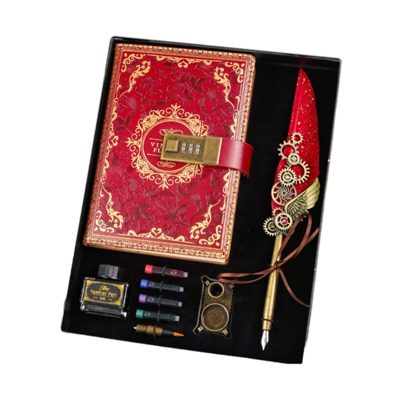 Journal Umbrella Leathers with Combination Lock Lock for Gift